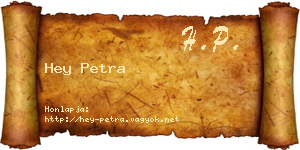 Hey Petra névjegykártya